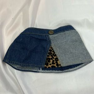 Build-A-Bear Denim Skirt with Leopard Print Accent Accessory
